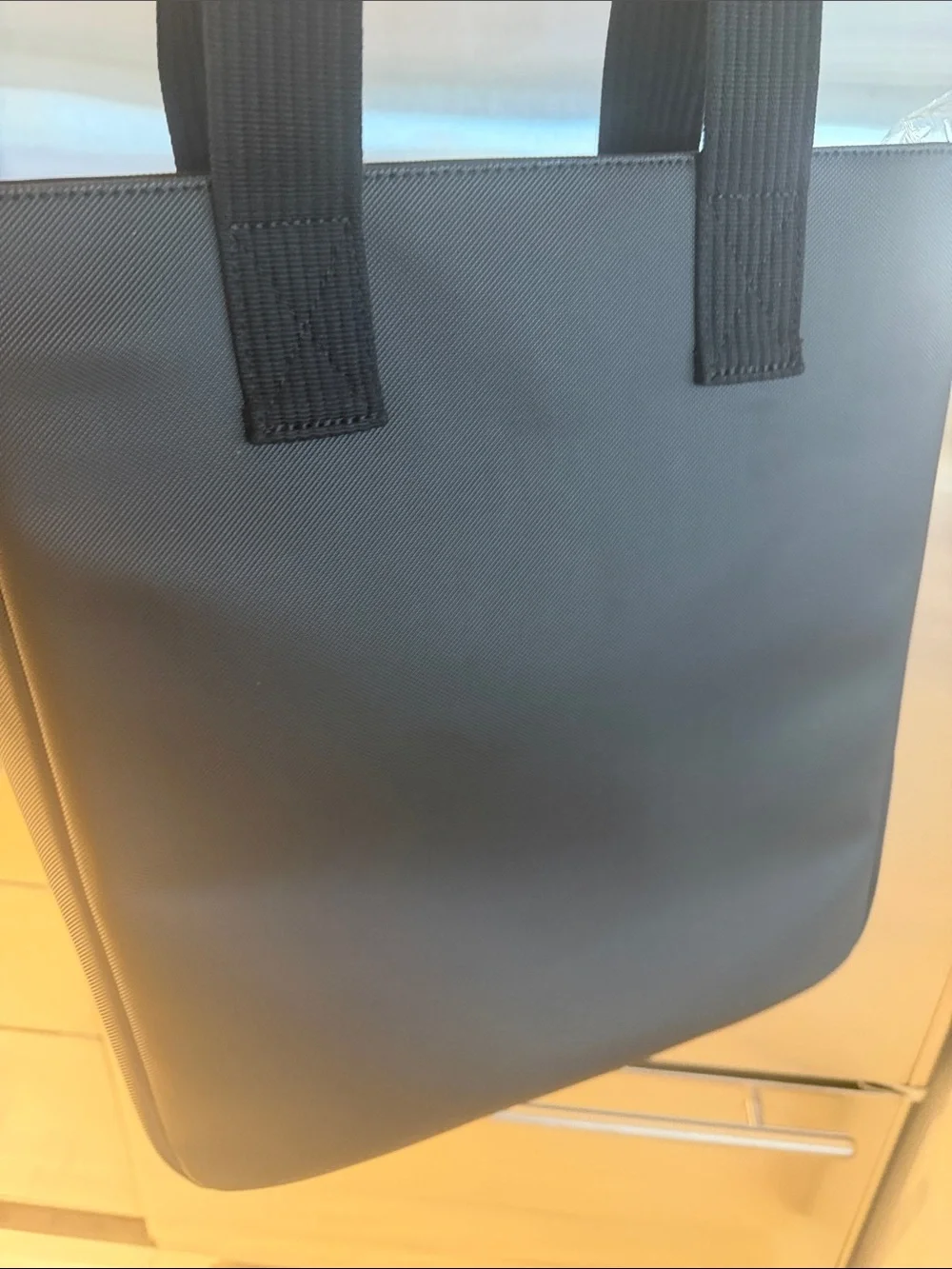 Lacoste Black Vertical Messenger Tote NWT